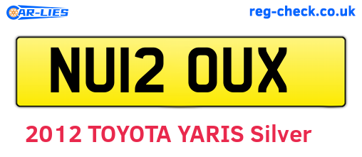 NU12OUX are the vehicle registration plates.