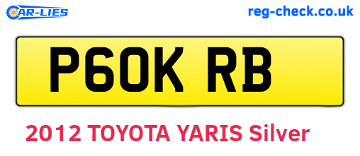 P60KRB are the vehicle registration plates.