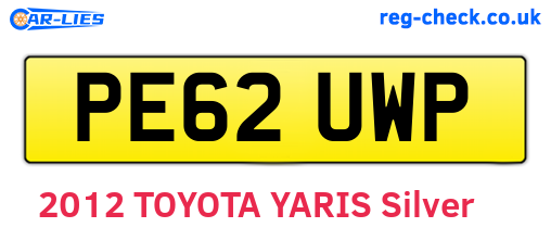PE62UWP are the vehicle registration plates.