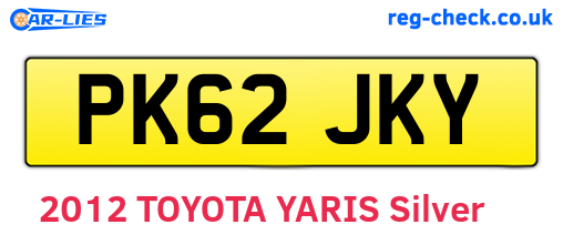PK62JKY are the vehicle registration plates.