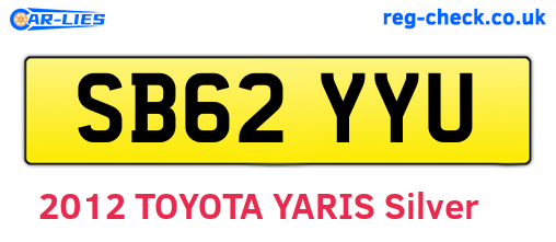 SB62YYU are the vehicle registration plates.