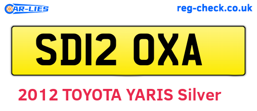 SD12OXA are the vehicle registration plates.