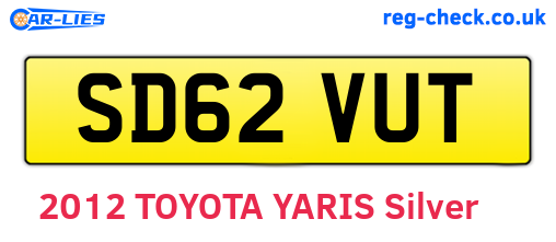 SD62VUT are the vehicle registration plates.