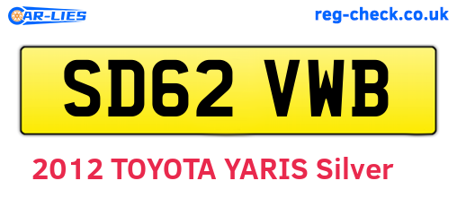 SD62VWB are the vehicle registration plates.