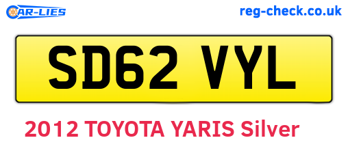 SD62VYL are the vehicle registration plates.