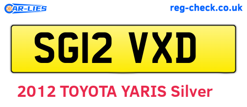 SG12VXD are the vehicle registration plates.