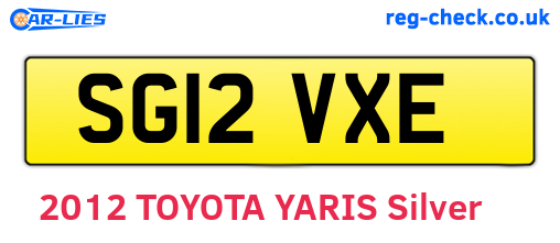 SG12VXE are the vehicle registration plates.