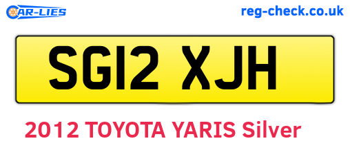 SG12XJH are the vehicle registration plates.
