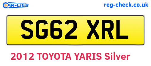 SG62XRL are the vehicle registration plates.