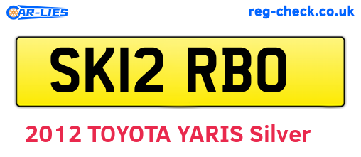 SK12RBO are the vehicle registration plates.