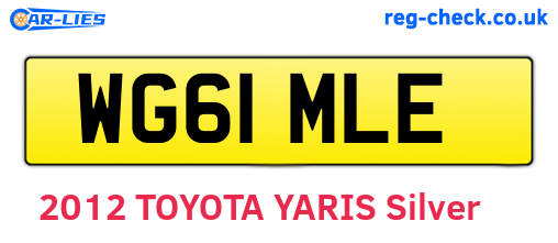 WG61MLE are the vehicle registration plates.