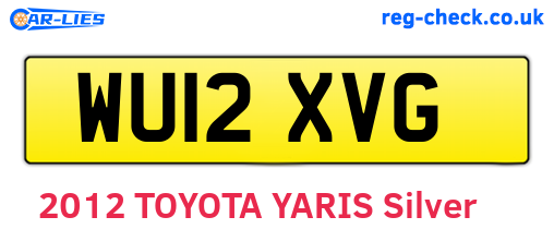 WU12XVG are the vehicle registration plates.