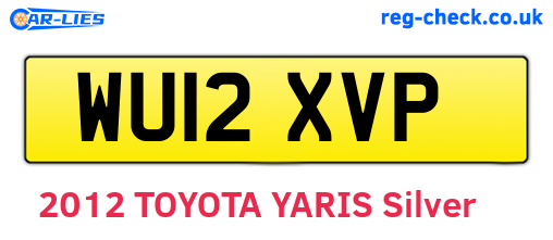WU12XVP are the vehicle registration plates.