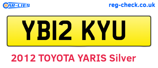 YB12KYU are the vehicle registration plates.