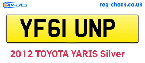 YF61UNP are the vehicle registration plates.