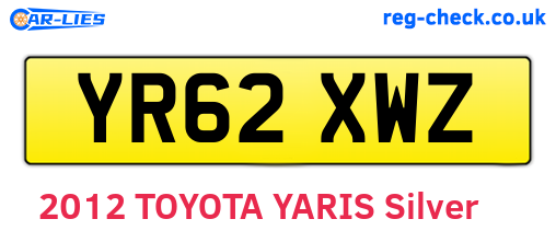 YR62XWZ are the vehicle registration plates.