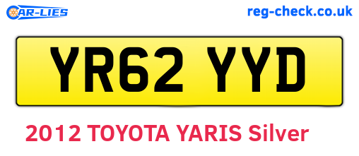 YR62YYD are the vehicle registration plates.