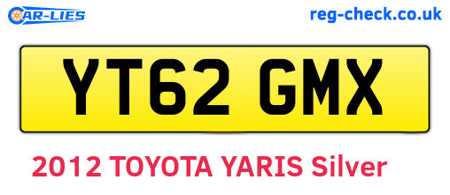 YT62GMX are the vehicle registration plates.