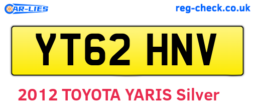 YT62HNV are the vehicle registration plates.