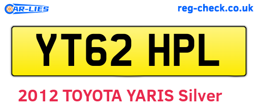 YT62HPL are the vehicle registration plates.