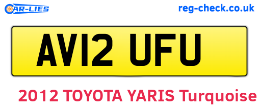 AV12UFU are the vehicle registration plates.