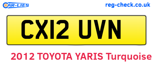 CX12UVN are the vehicle registration plates.
