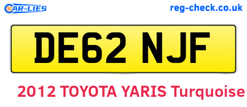 DE62NJF are the vehicle registration plates.
