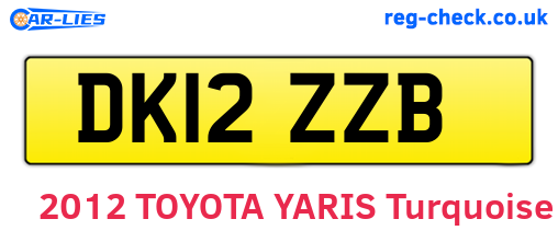 DK12ZZB are the vehicle registration plates.