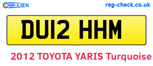 DU12HHM are the vehicle registration plates.