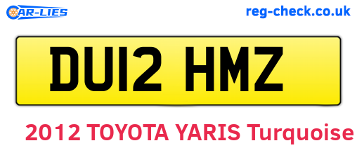 DU12HMZ are the vehicle registration plates.