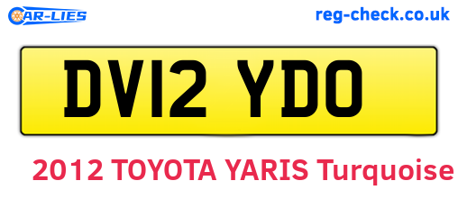 DV12YDO are the vehicle registration plates.