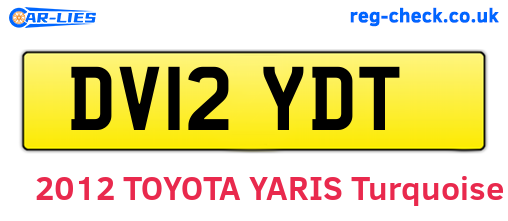 DV12YDT are the vehicle registration plates.