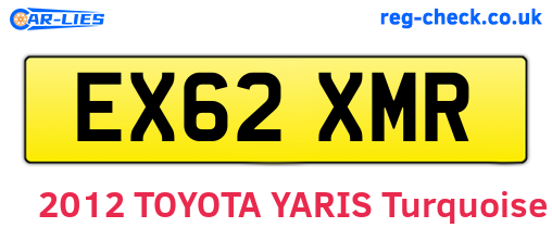 EX62XMR are the vehicle registration plates.