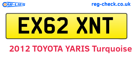 EX62XNT are the vehicle registration plates.