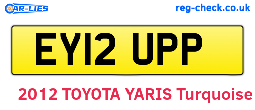 EY12UPP are the vehicle registration plates.