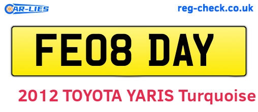FE08DAY are the vehicle registration plates.