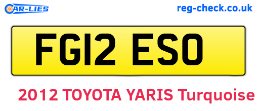 FG12ESO are the vehicle registration plates.