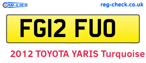 FG12FUO are the vehicle registration plates.