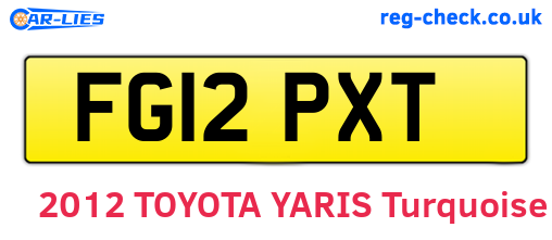 FG12PXT are the vehicle registration plates.