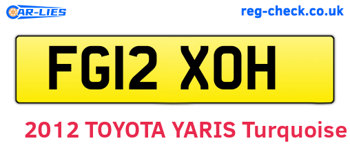 FG12XOH are the vehicle registration plates.