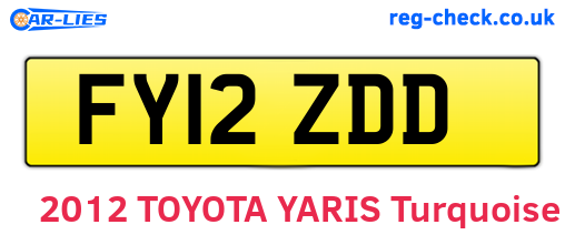 FY12ZDD are the vehicle registration plates.