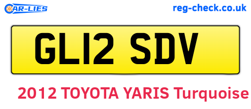 GL12SDV are the vehicle registration plates.