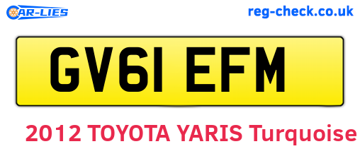 GV61EFM are the vehicle registration plates.