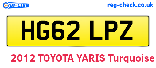 HG62LPZ are the vehicle registration plates.