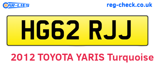 HG62RJJ are the vehicle registration plates.
