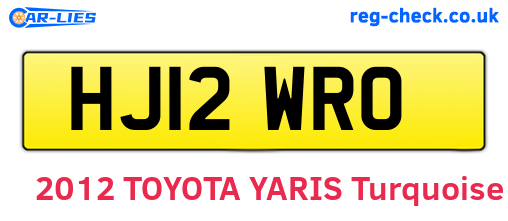 HJ12WRO are the vehicle registration plates.