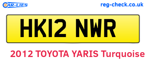 HK12NWR are the vehicle registration plates.