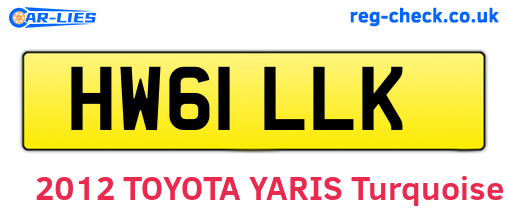 HW61LLK are the vehicle registration plates.