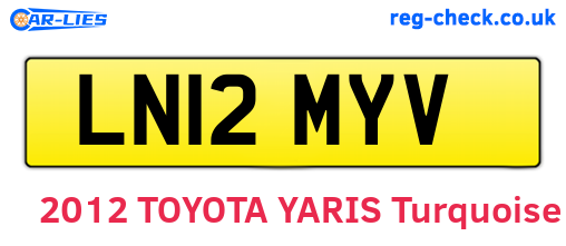 LN12MYV are the vehicle registration plates.
