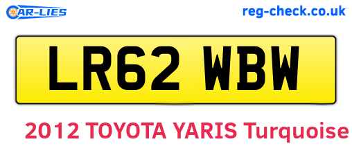 LR62WBW are the vehicle registration plates.